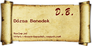 Dózsa Benedek névjegykártya