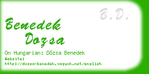 benedek dozsa business card